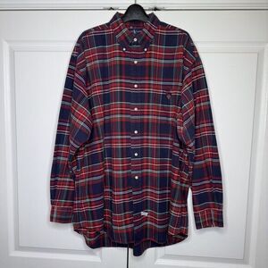 Ralph Lauren‎ Polo Men's The Big Shirt Red Green Plaid Button-Down Long Sleeve